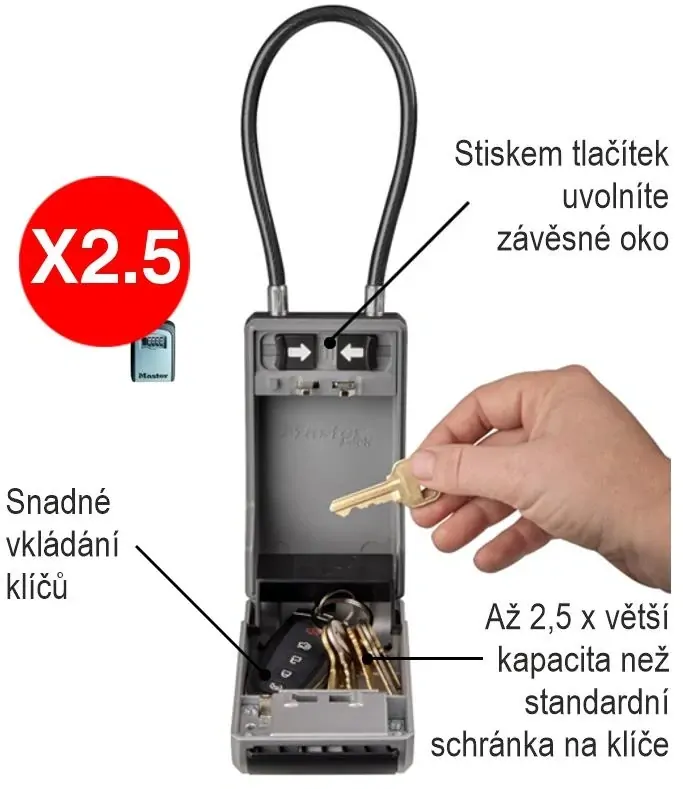Master Lock Bezpečnostní schránka se závěsným lankem