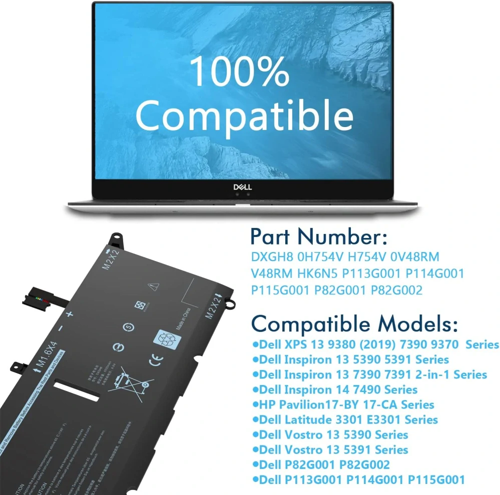 Baterie DXGH8 Laptop kompatibilní s Dell XPS
