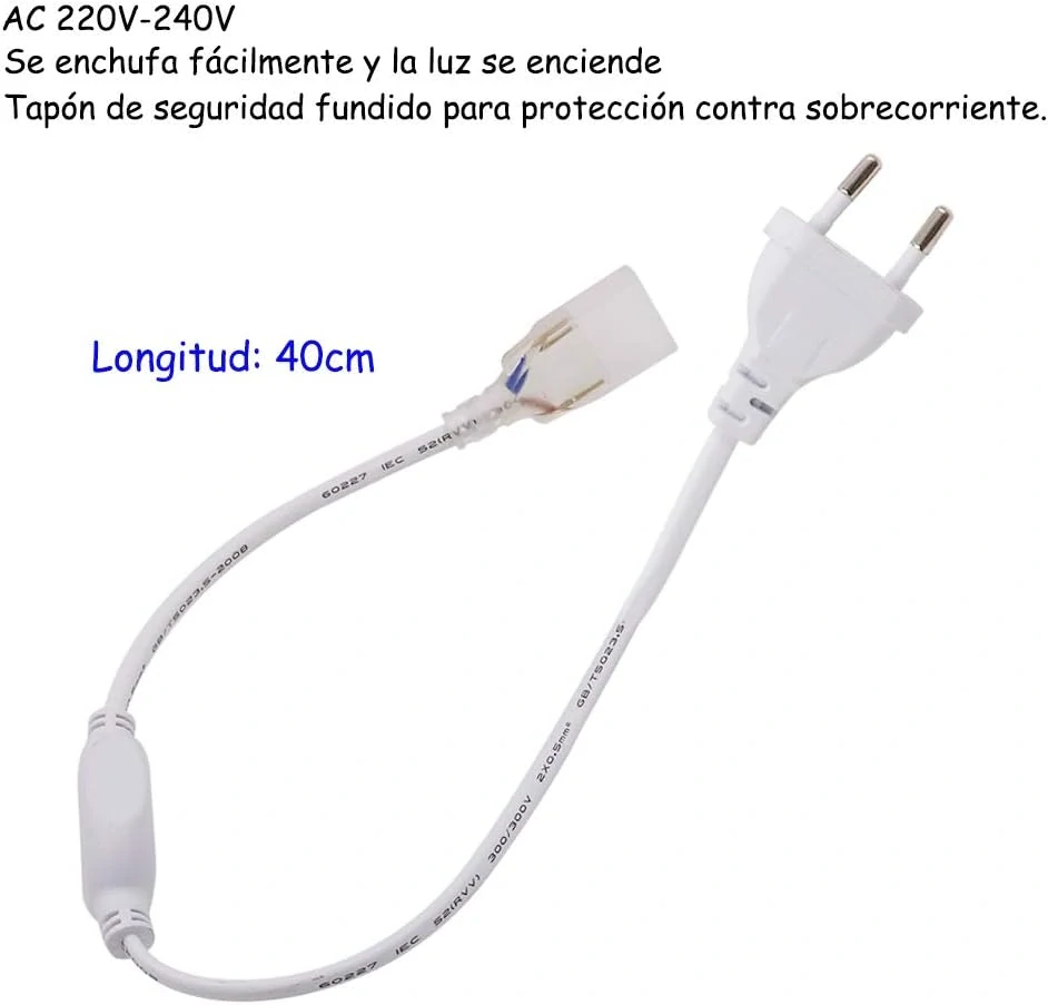 XUNATA 220V SMD 3014 LED pásek 120LEDs/m IP67