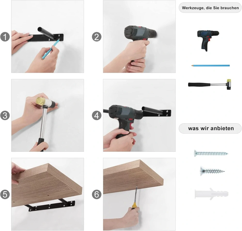 EUGAD 0118QJ nástěnná police, police na knihy