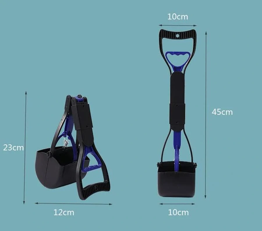 45 cm dlouhá odolná skládací přenosná lopatka na hovínka pro střední nebo malé psy a kočky