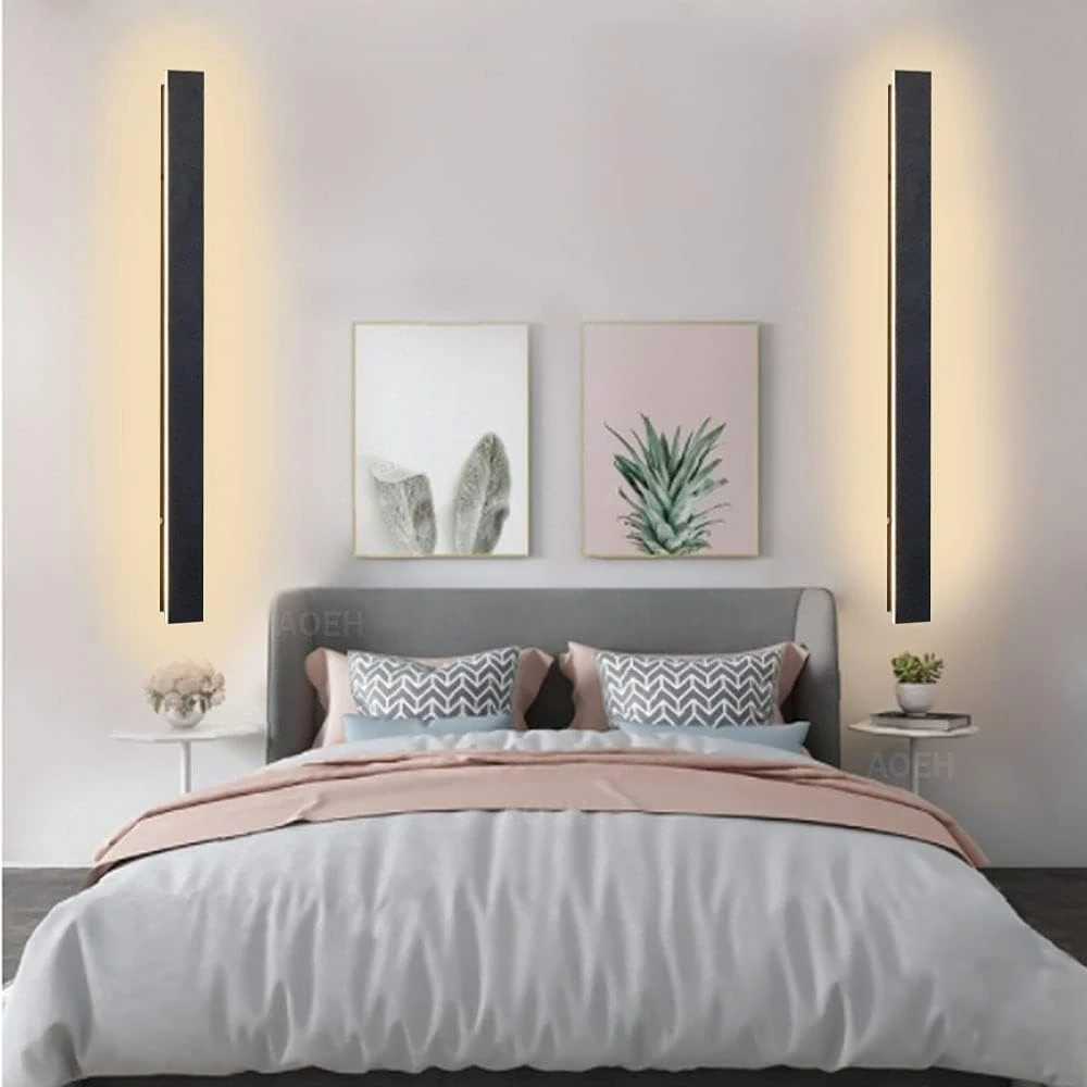 Dlouhé nástěnné světlo Villa Black Vodotěsné IP65 hliníkové akrylové venkovní LED pro zahrady