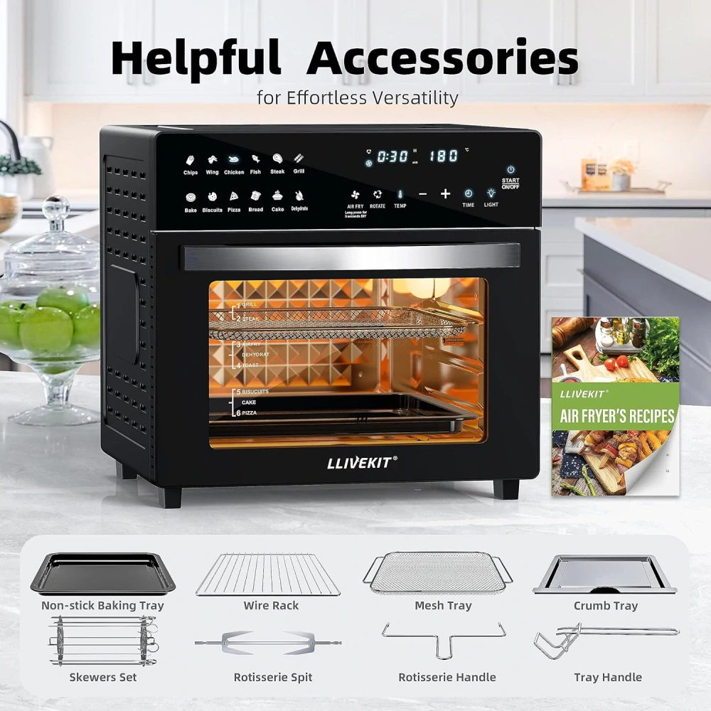 Horkovzdušná fritéza LLIVEKIT Mini trouba 26 l, 1700 W