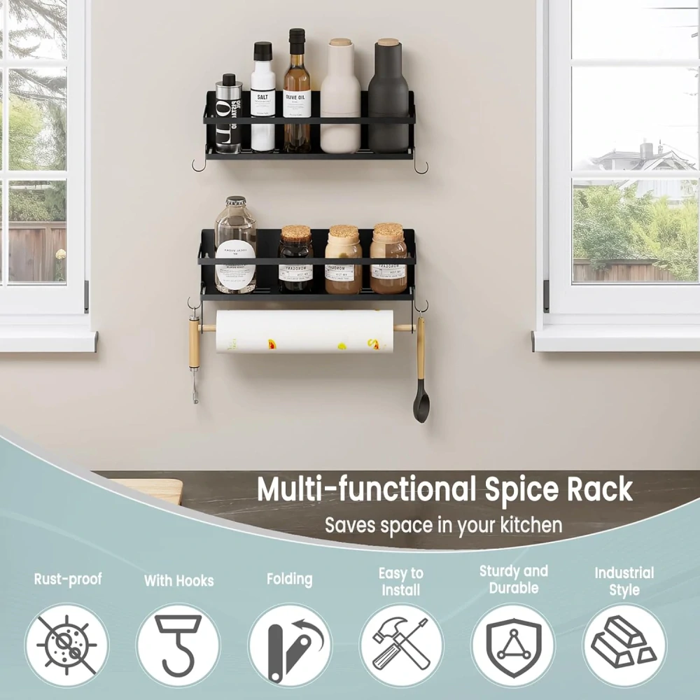 WOLTU RGB47sz nástěnný věšák na koření, sada 2 ks