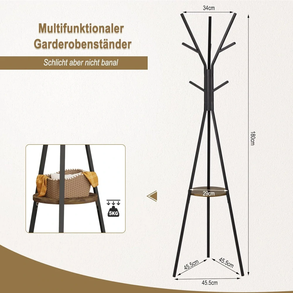 WOLTU SRY40sdc Volně stojící kovový 180 cm věšák
