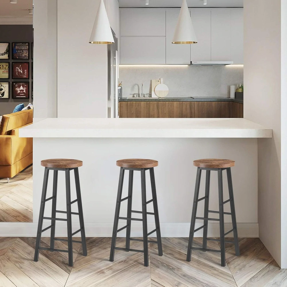 WOLTU sada 2 barových stoliček v industriálním stylu