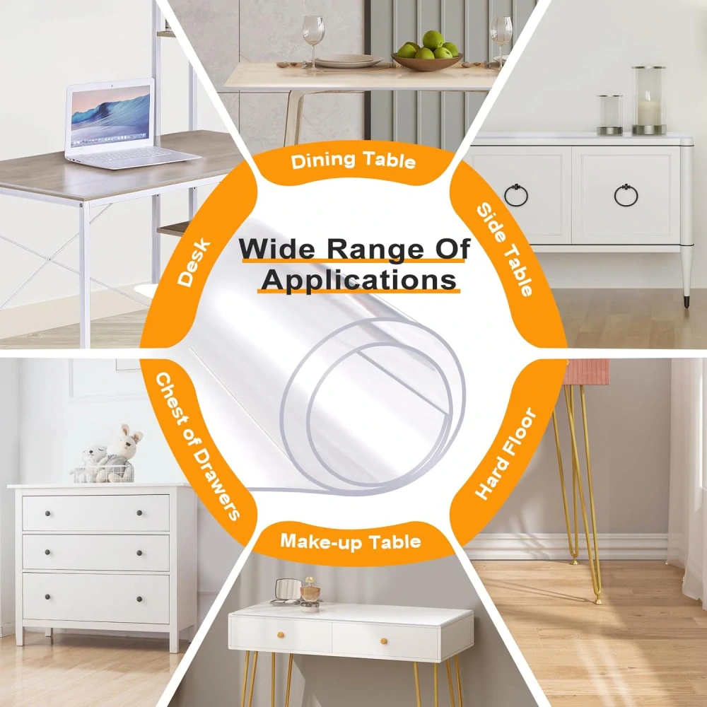 WOLTU Fólie na stůl 1mm voděodolný transparentní ubrus, 100x200cm