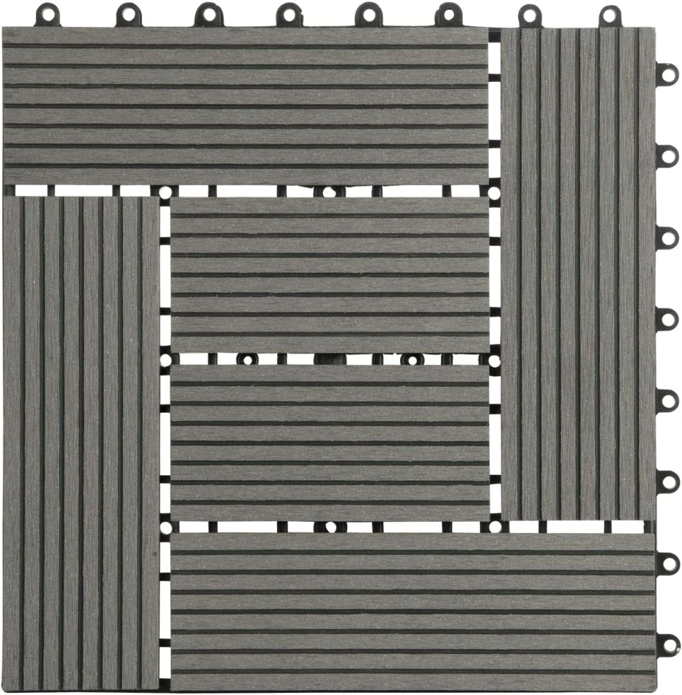 WOLTU 11 x WPC kompozitní terasové dlaždice 30 x 30 cm (1 m²)
