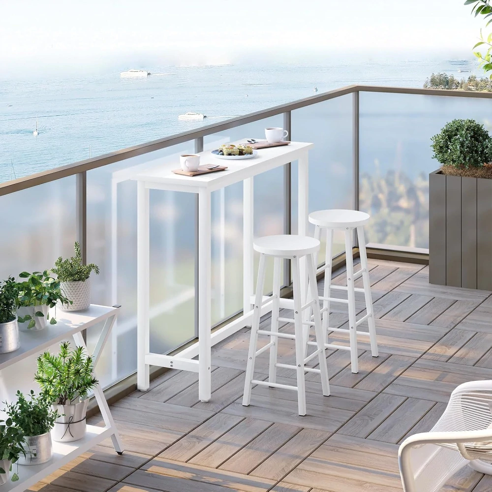 WOLTU BT17ws Barový stůl Bistro stůl 120 x 40 x 100 cm