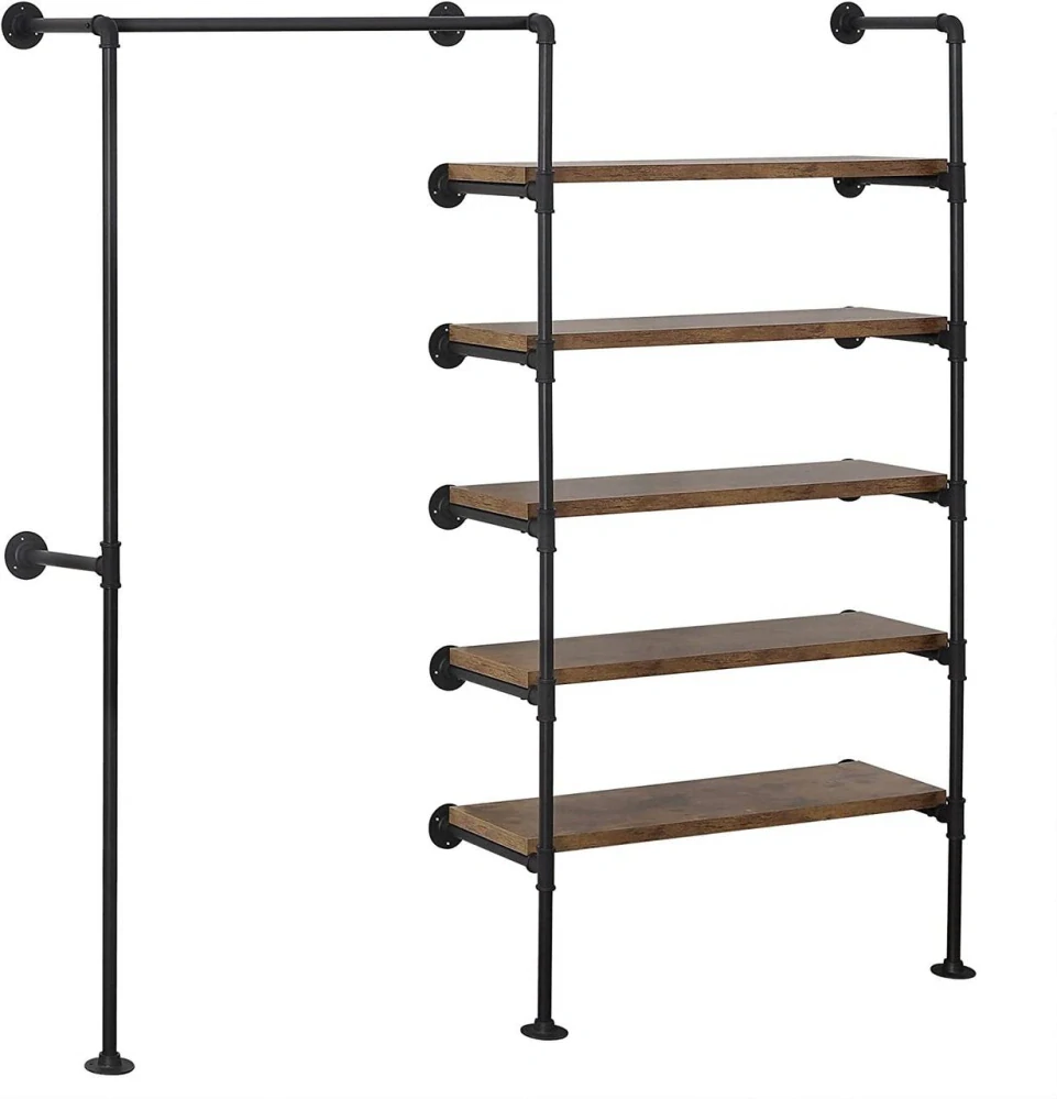 Věšák na oblečení WOLTU v průmyslovém stylu, otevřená skříň, kovové trubky, montáž na stěnu