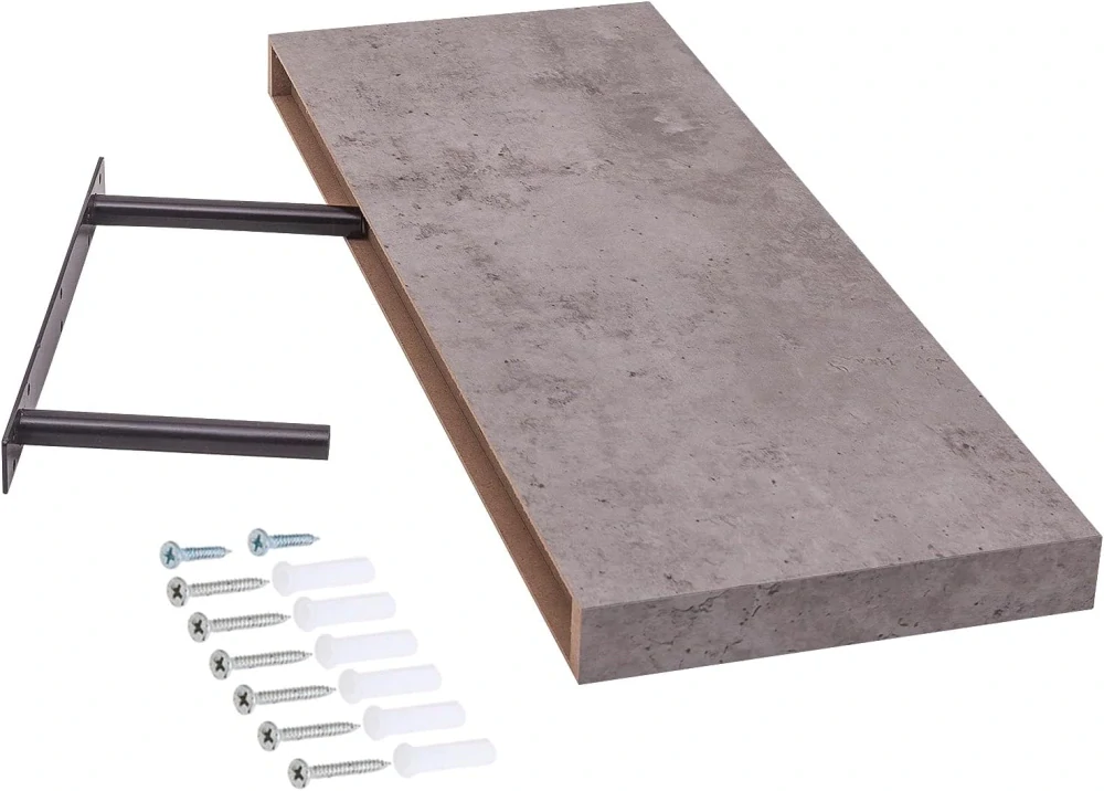 EUGAD 0141QJ Nástěnná police, dřevo, 40 cm, šedá