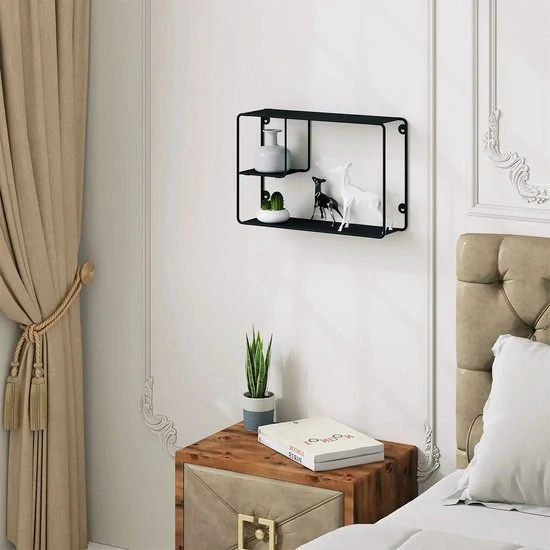 Nástěnná police - Industrial - Metal - Black