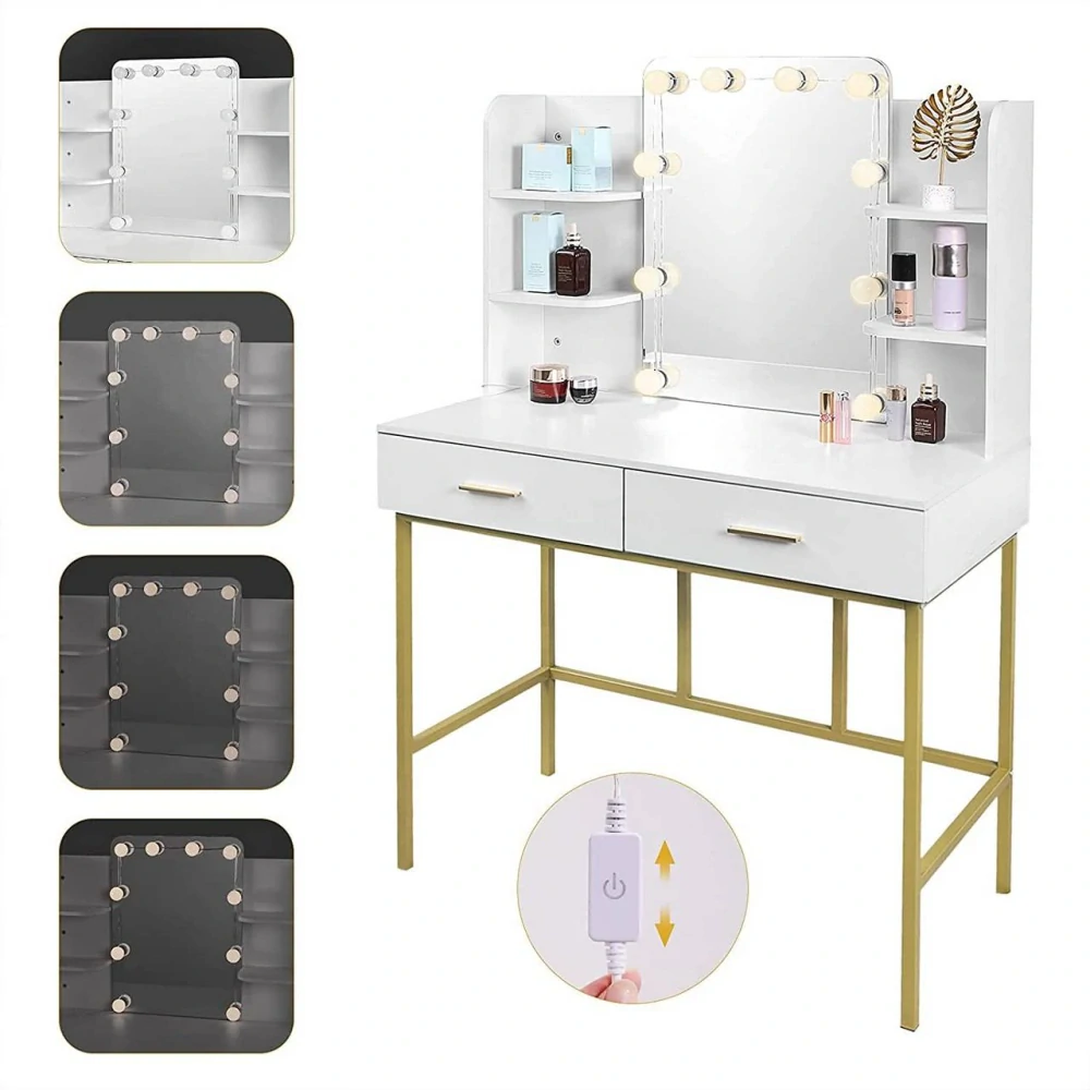 WOLTU Make-up stolek se zrcadlem s LED osvětlením