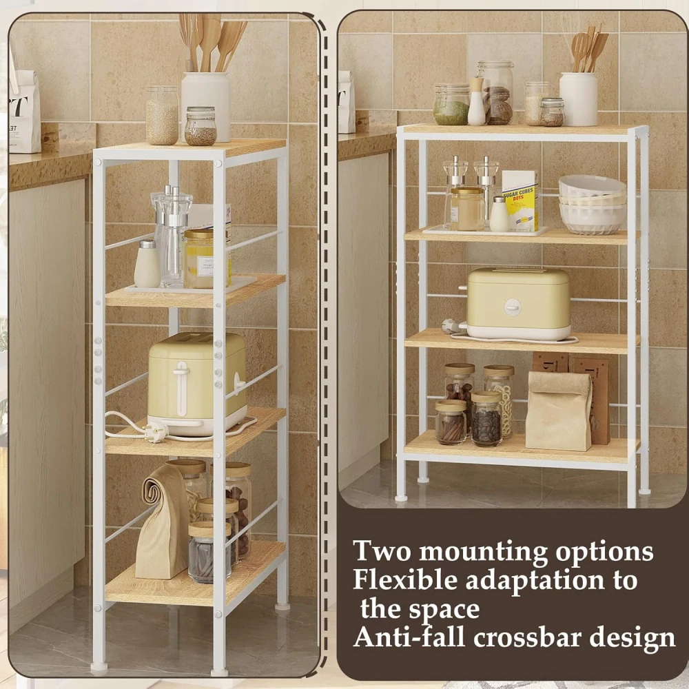 Police WOLTU RGB52whe, zapuštěná police se 4 úrovněmi, 50 x 78 x 20 cm