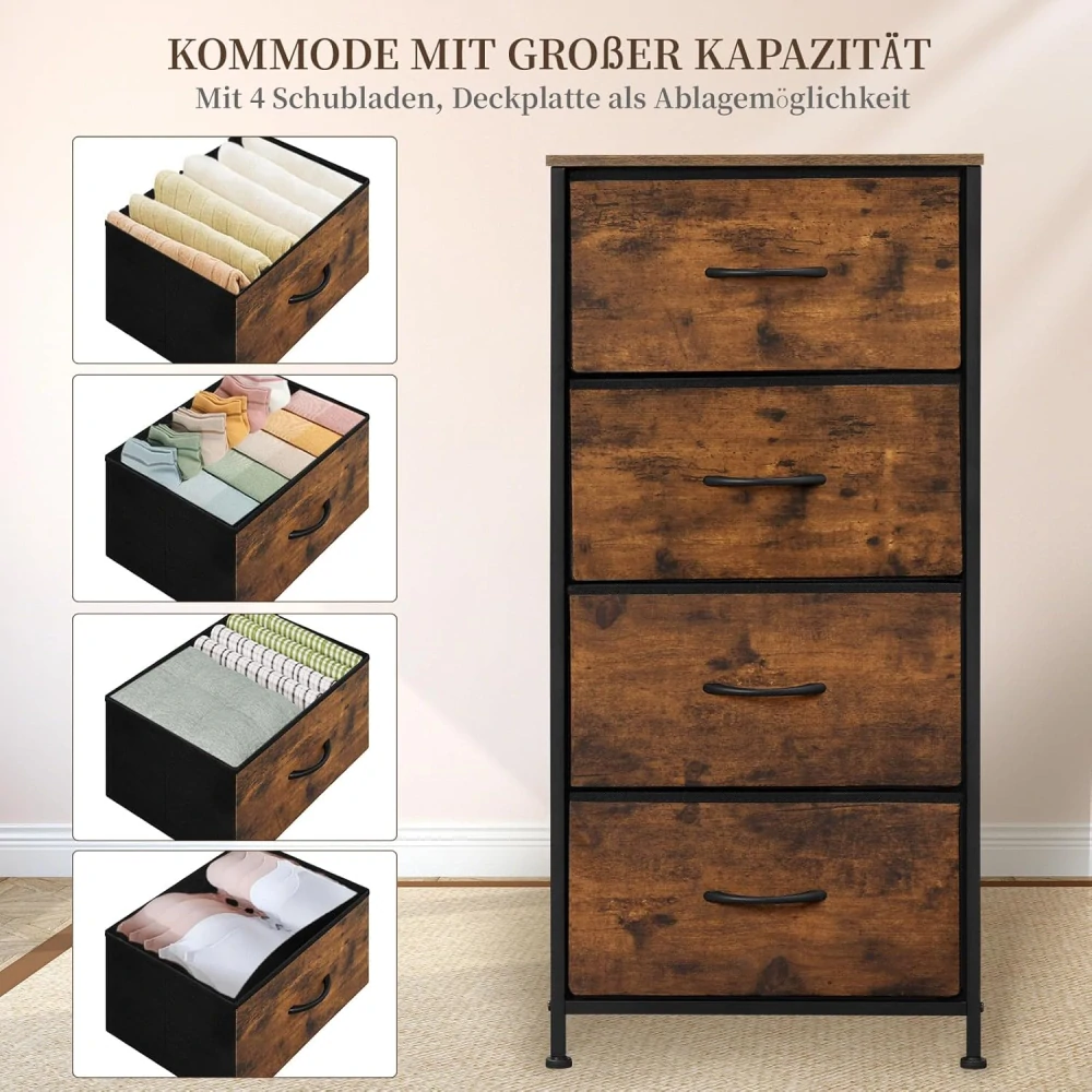 WOLTU úzká komoda se 4 zásuvkami