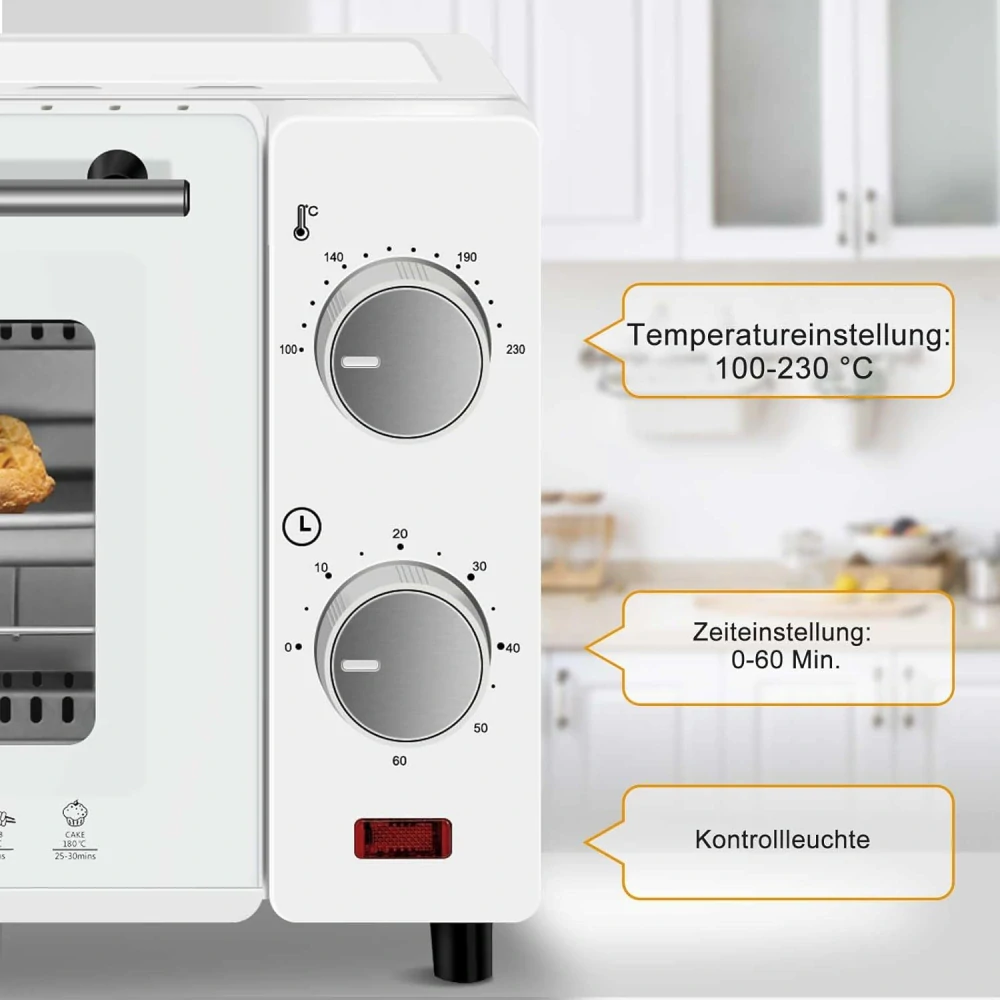 WOLTU mini trouba 10 l,trouba na pizzu, 100-230 °C