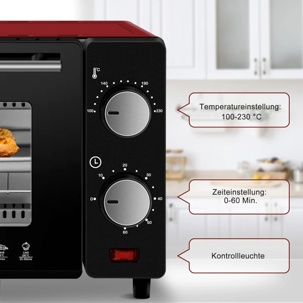 WOLTU mini trouba 10 l trouba na pizzu, 100-230 °C,