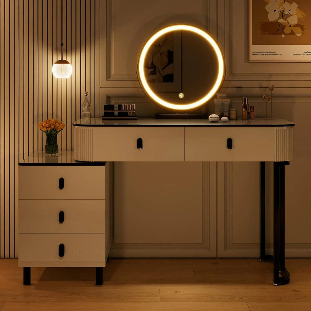 Toaletní stolek WOLTU se zrcadlem s LED osvětlením 100x40 cm