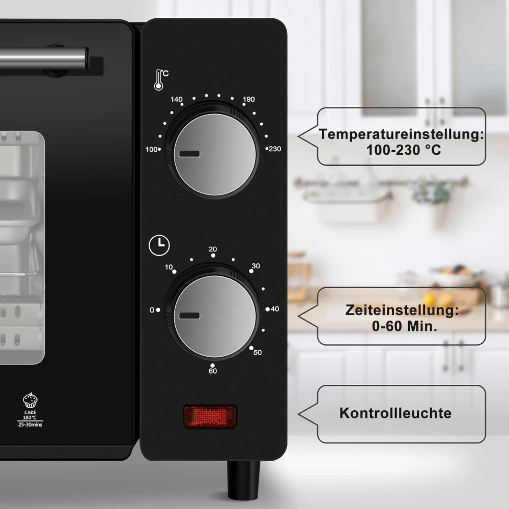 WOLTU Mini pečící trouba, 10 litrů, 650 W