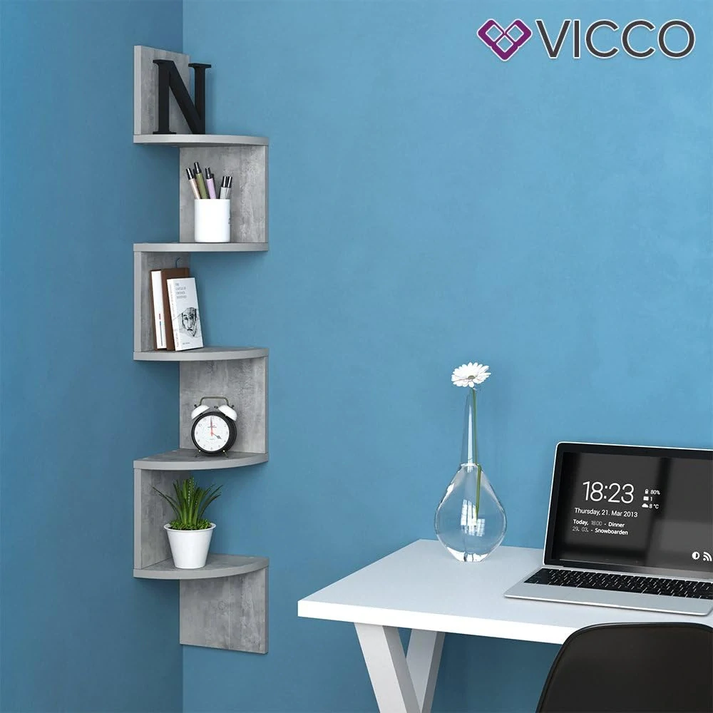 Nástěnná police Vicco Snake / Design police na knihy