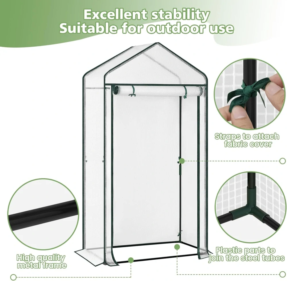 Zahradní skleník WOLTU, Rajčatový skleník, Zimní skleník 100x50x190cm