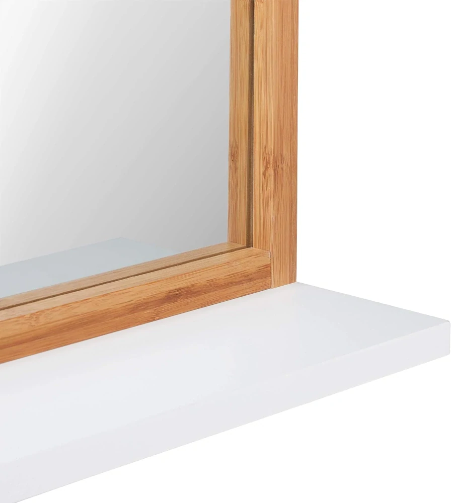 Nástěnné zrcadlo Relaxdays s poličkou, V x Š x H: cca 54,5 x 38 x 12 cm