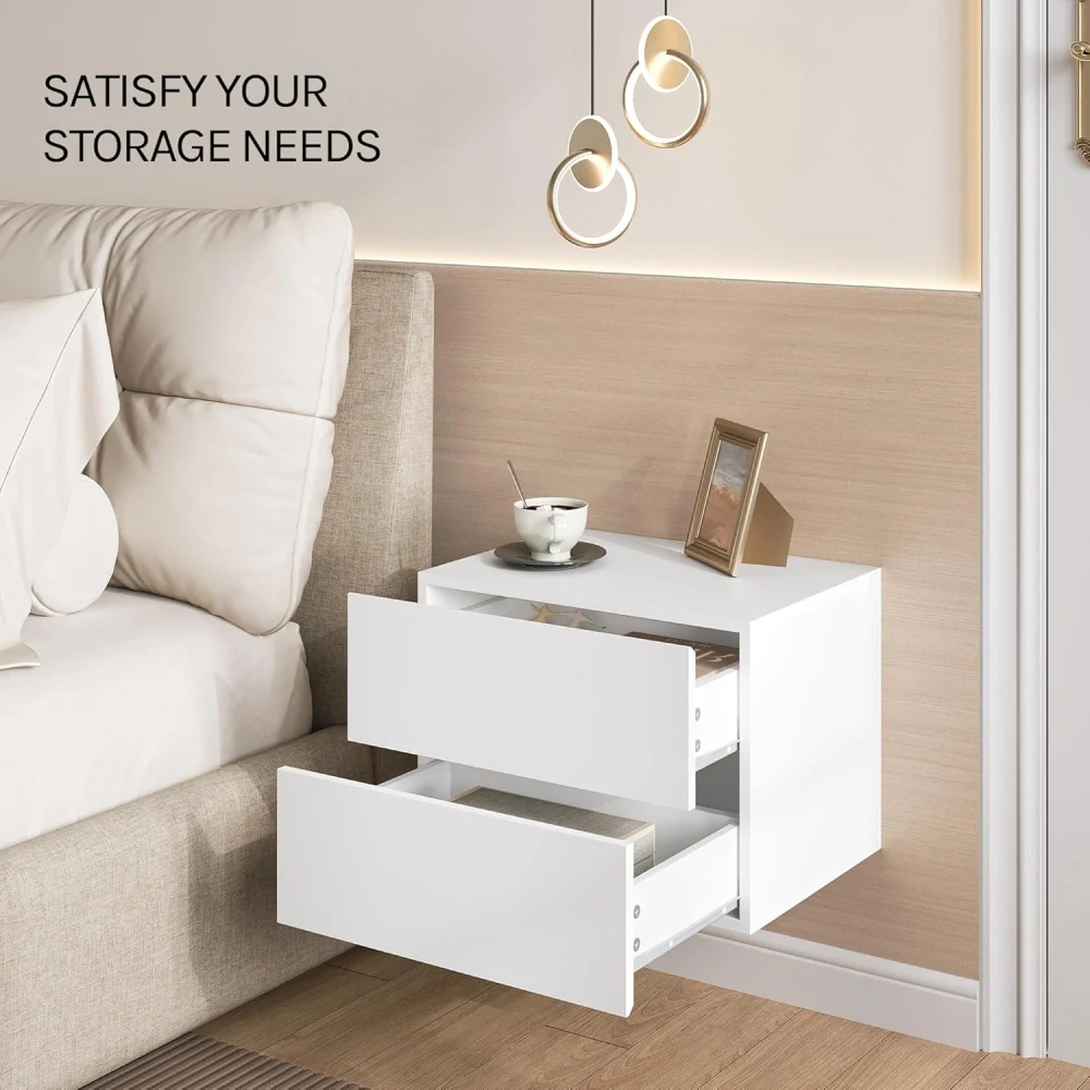 WOLTU Plovoucí noční stolek se zásuvkou 40x30x30 cm