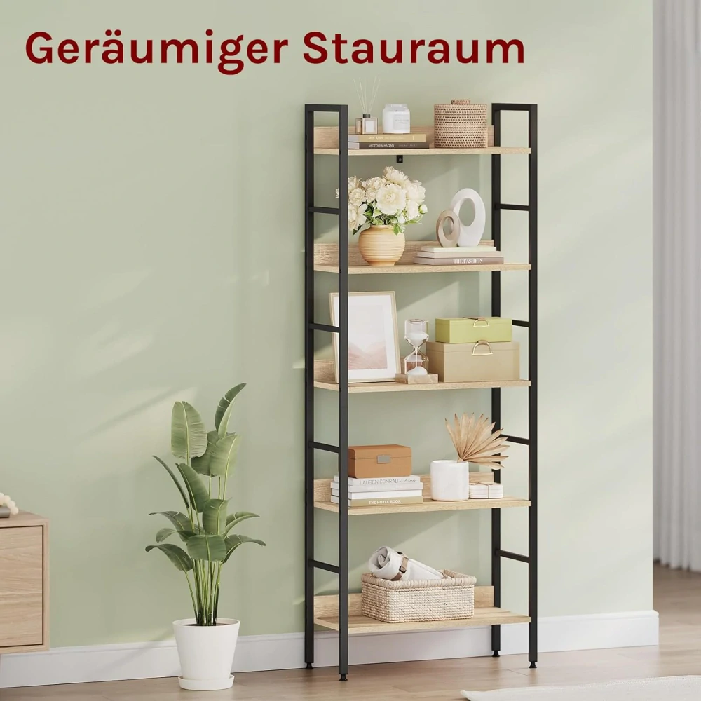 WOLTU RGB9303she Stojan na knihy, vysoká police, knihovna, kovová police, botník,