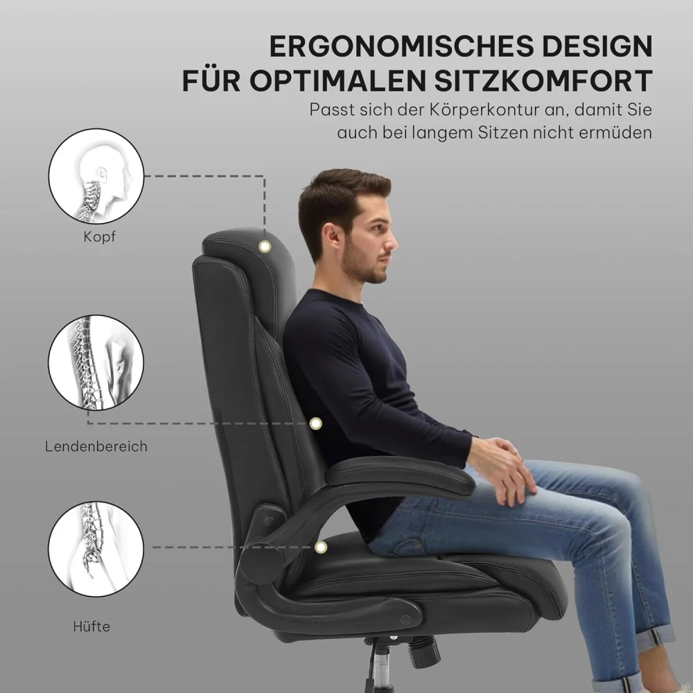 Kancelářská židle, ergonomická počítačová židle se skládací loketní opěrkou