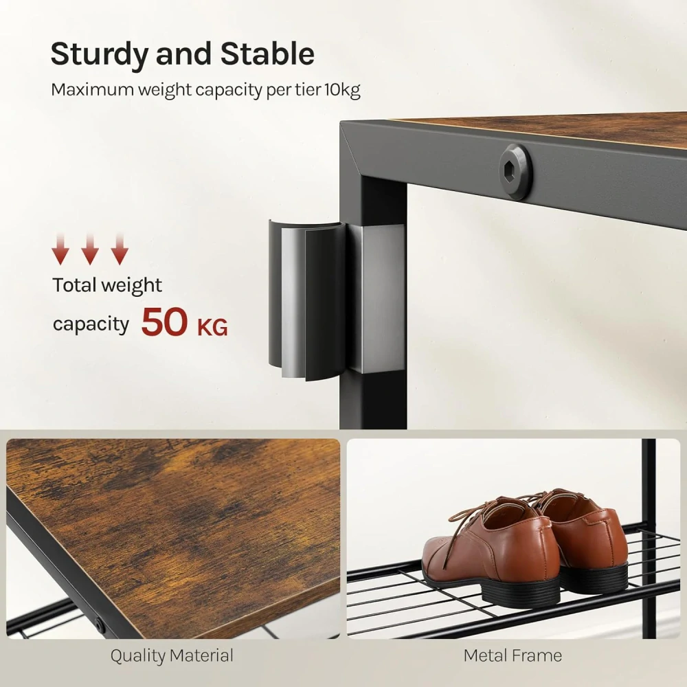 WOLTU Botník, 4patrová botní lavice se sedákem