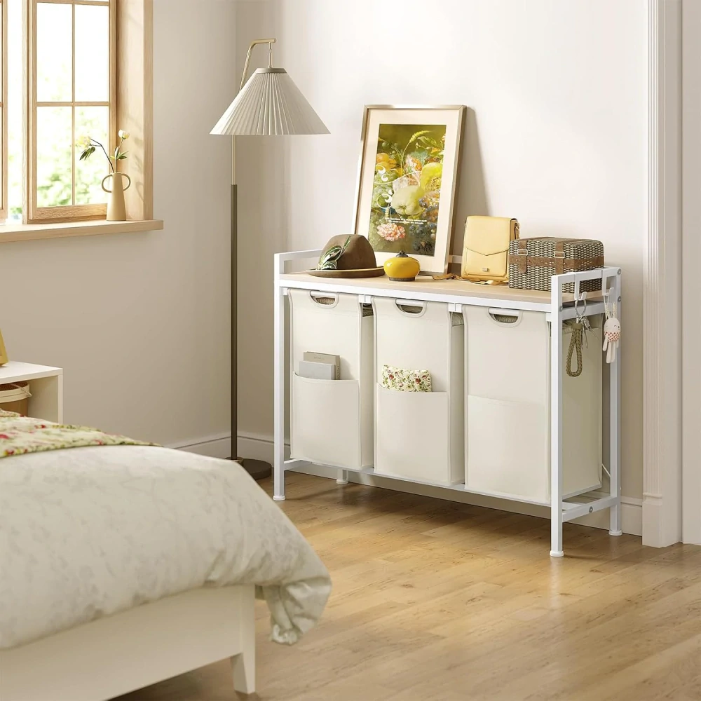 Koš na prádlo WOLTU se 3 pytli na oděvy, 40l koš na špinavé prádlo