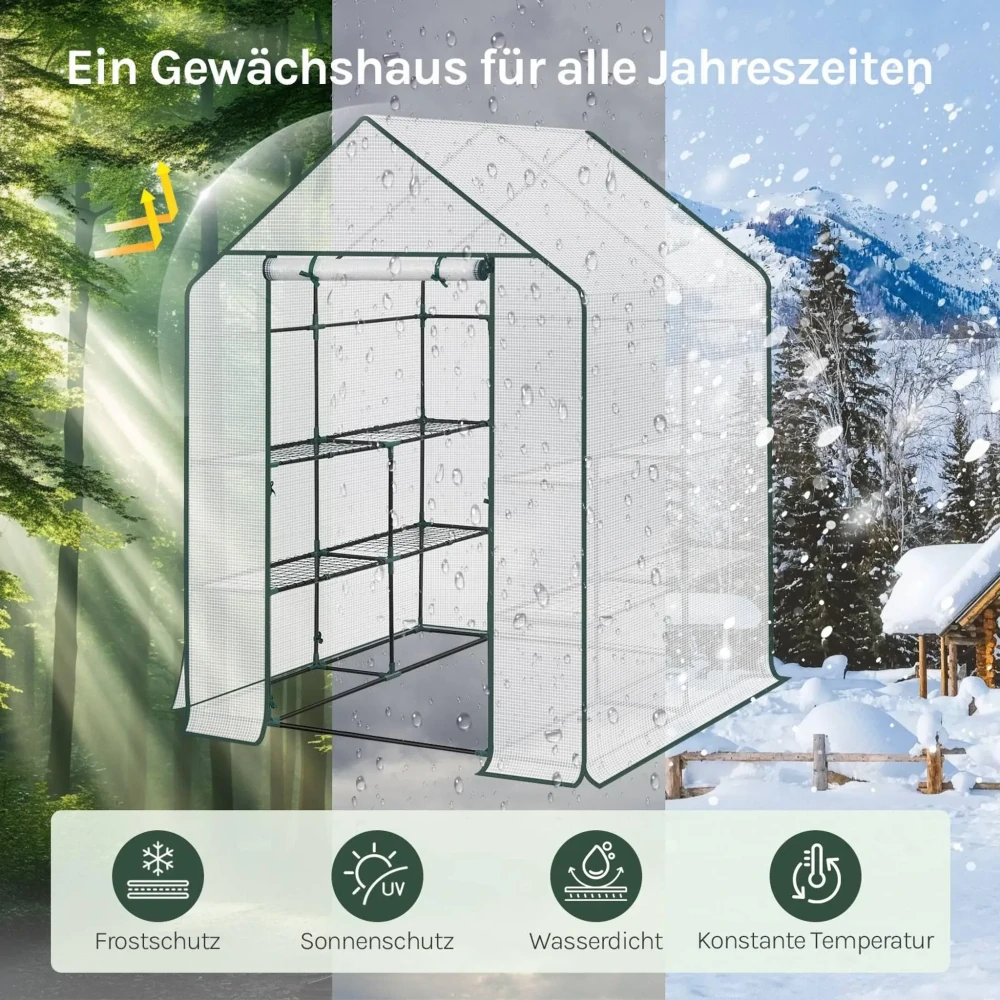 Woltu GWH00502ws, Skleník, 1430 mm, 1950 mm, 1430 mm