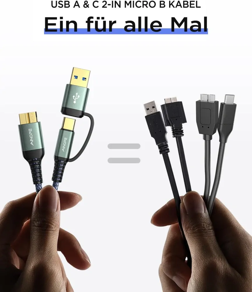 Kabel AINOPE USB A/C na Micro B