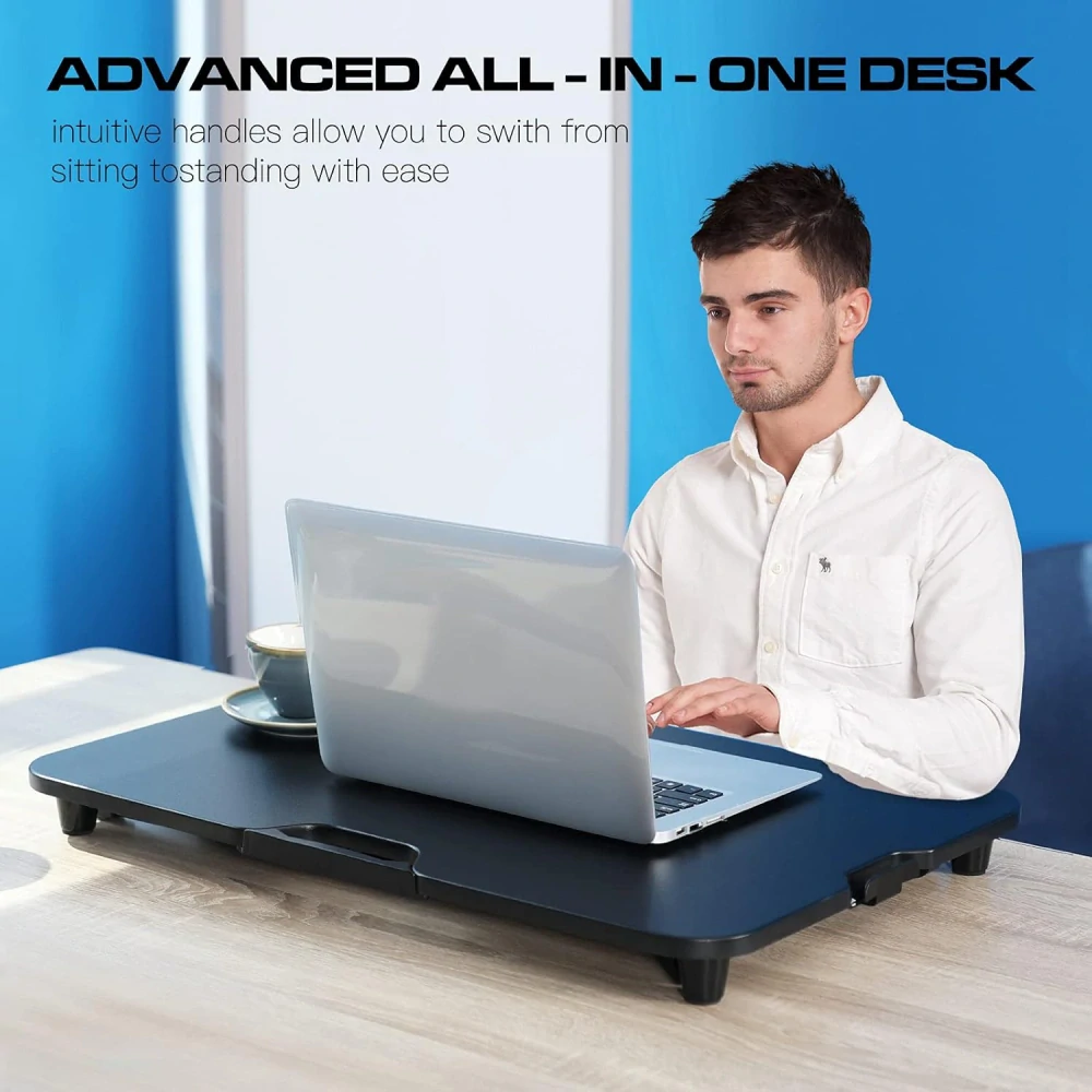 AIMEZO stojící stůl, výškově nastavitelný stůl, 70 x 50 cm, stojící sedací stůl, stojící pracovní stanice pro PC monitor, notebook, nosnost 10 kg