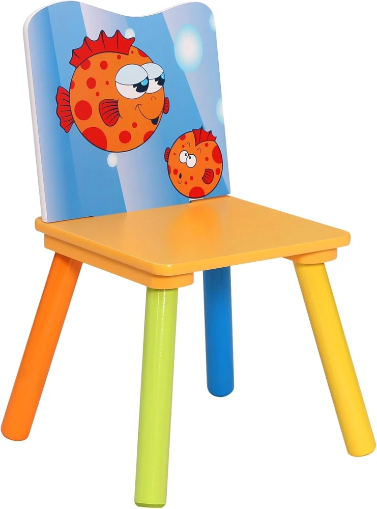 WOLTU 1 x dětský stůl + 2 židle Ocean Print