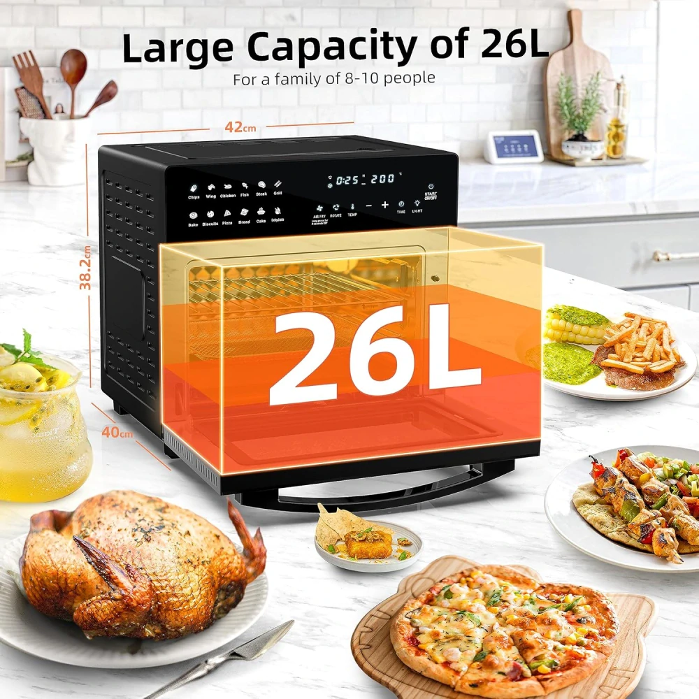 Horkovzdušná fritéza LLIVEKIT Mini trouba 26 l, 1700 W