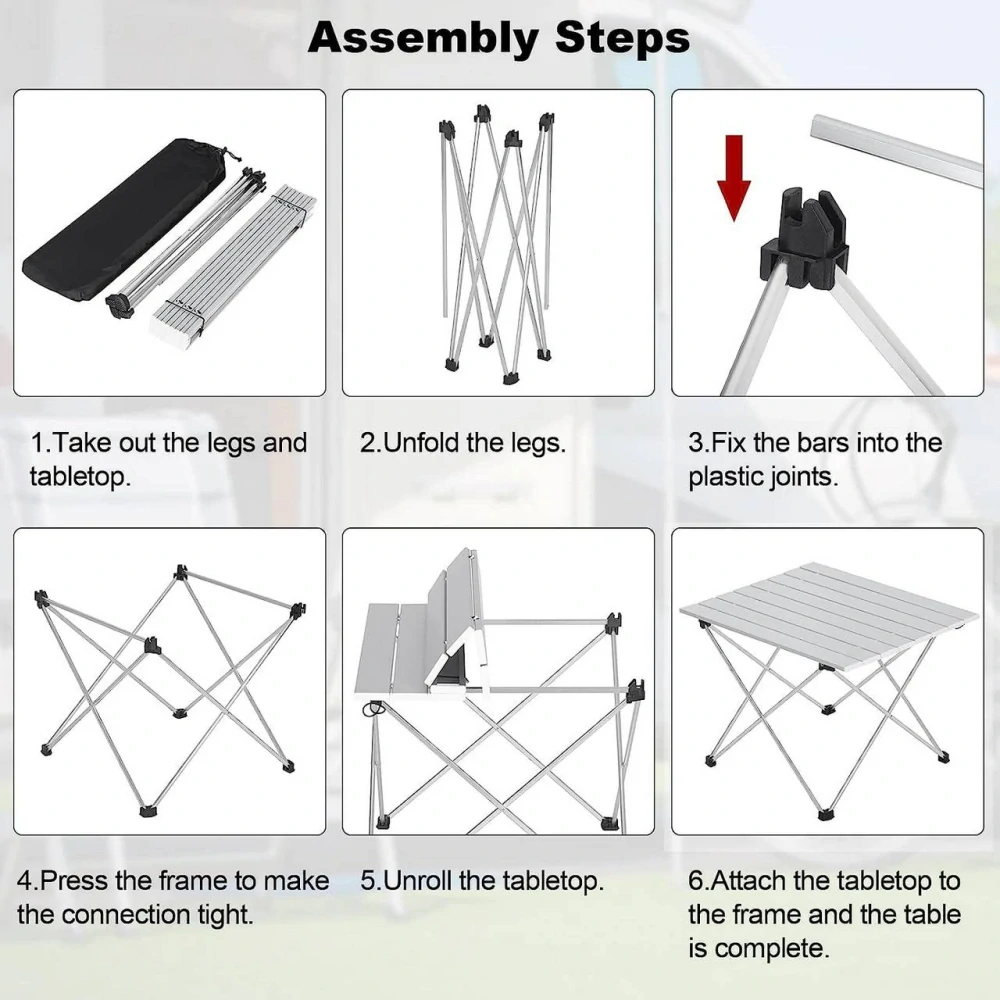 Hliníkový kempingový stůl WOLTU skládací