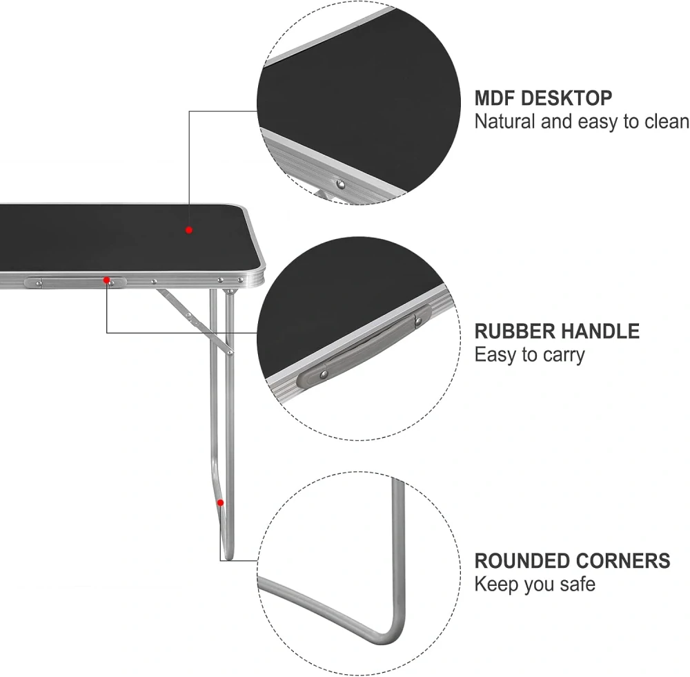 Kempingový stůl WOLTU 70 x 50 x 60 cm