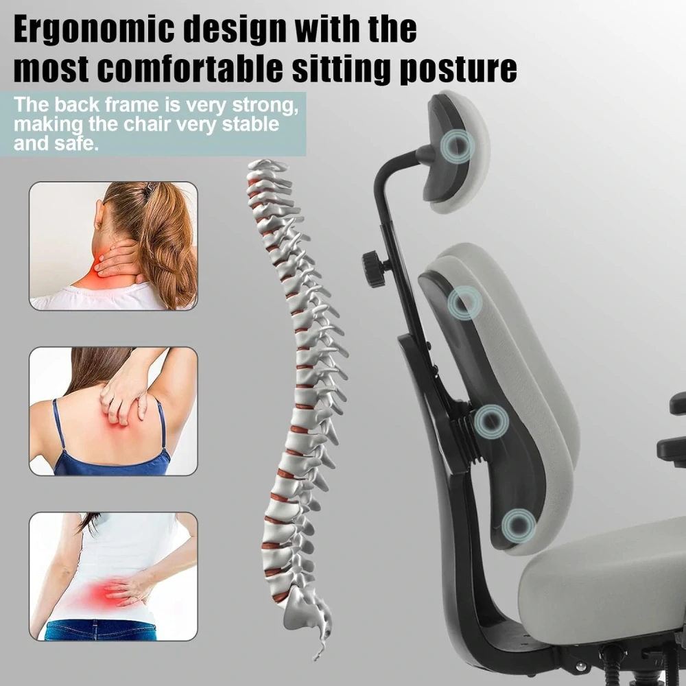 WOLTU BS151gr Ergonomická kancelářská židle