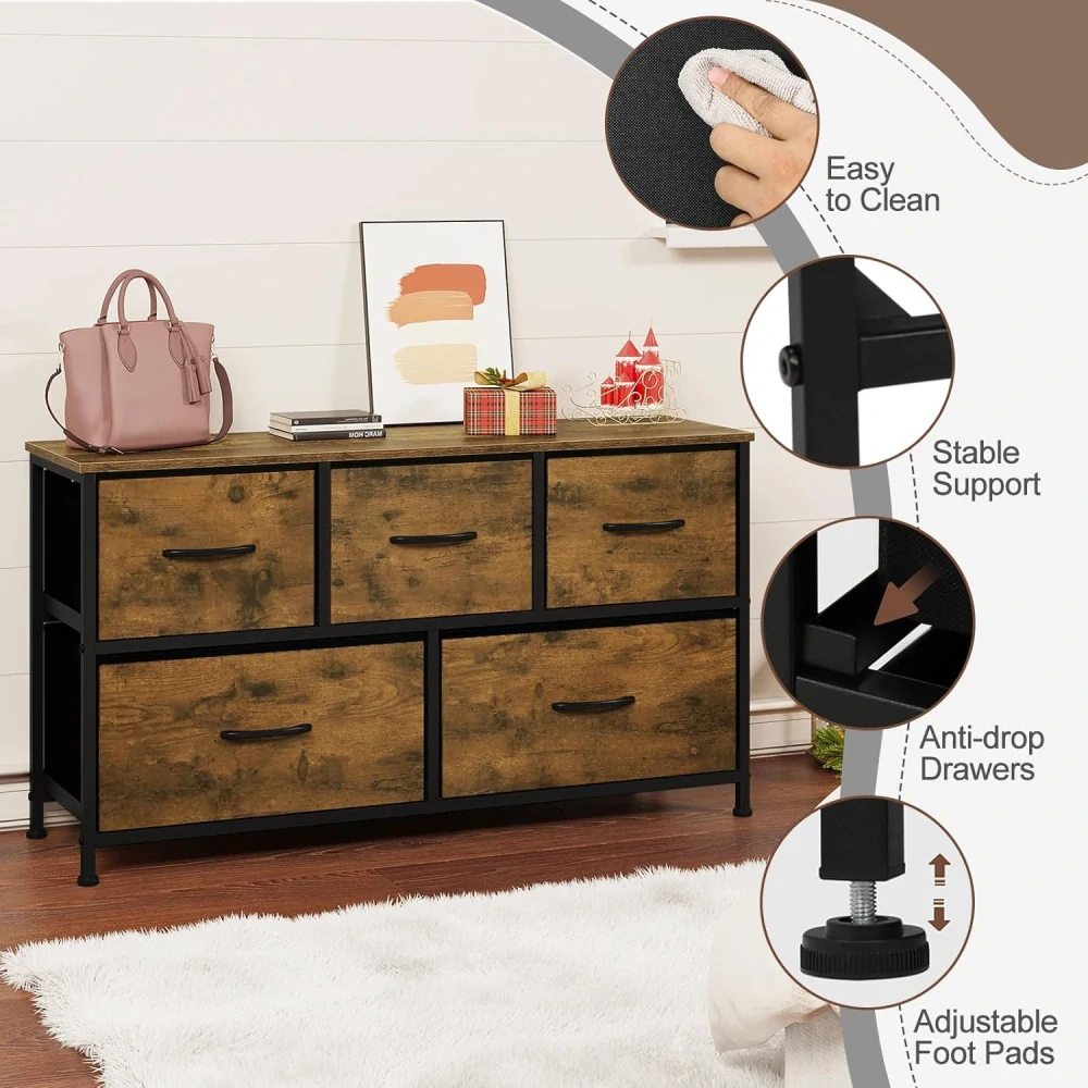 WOLTU SSK005hov Ložnice Komoda 100 x 30 x 54 cm