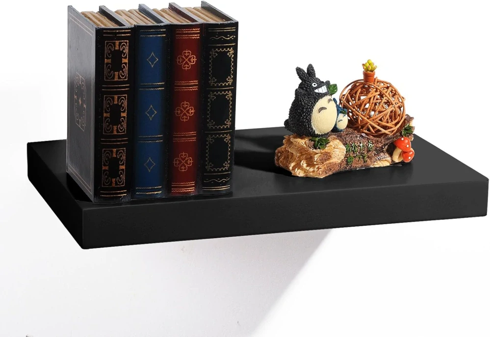 EUGAD MDF nástěnné police,délka 40 cm, černá