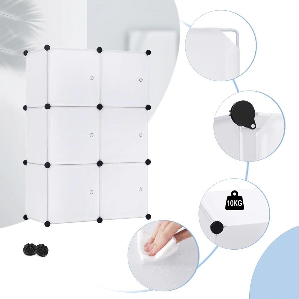 Skříň WOLTU DIY Šatní policový systém Skříň WOLTU DIY Šatní policový systém Skříň WOLTU DIY Šatní policový systém 96x30x96cm