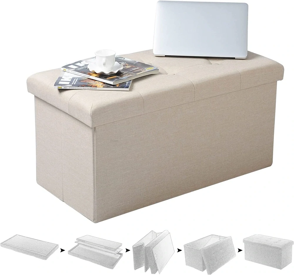 WOLTU taburet s úložným prostorem,76x37,5x38cm