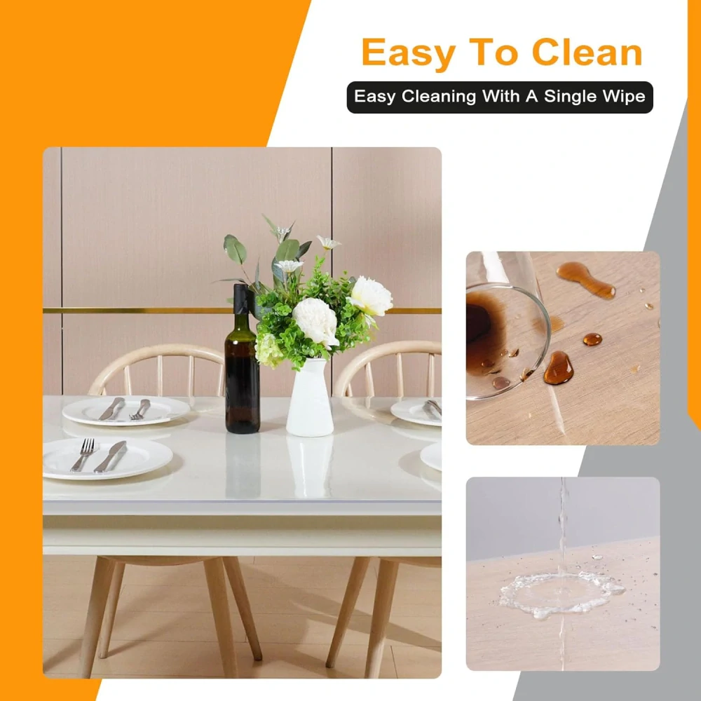 WOLTU Fólie na stůl 1mm voděodolný transparentní ubrus, 100x200cm