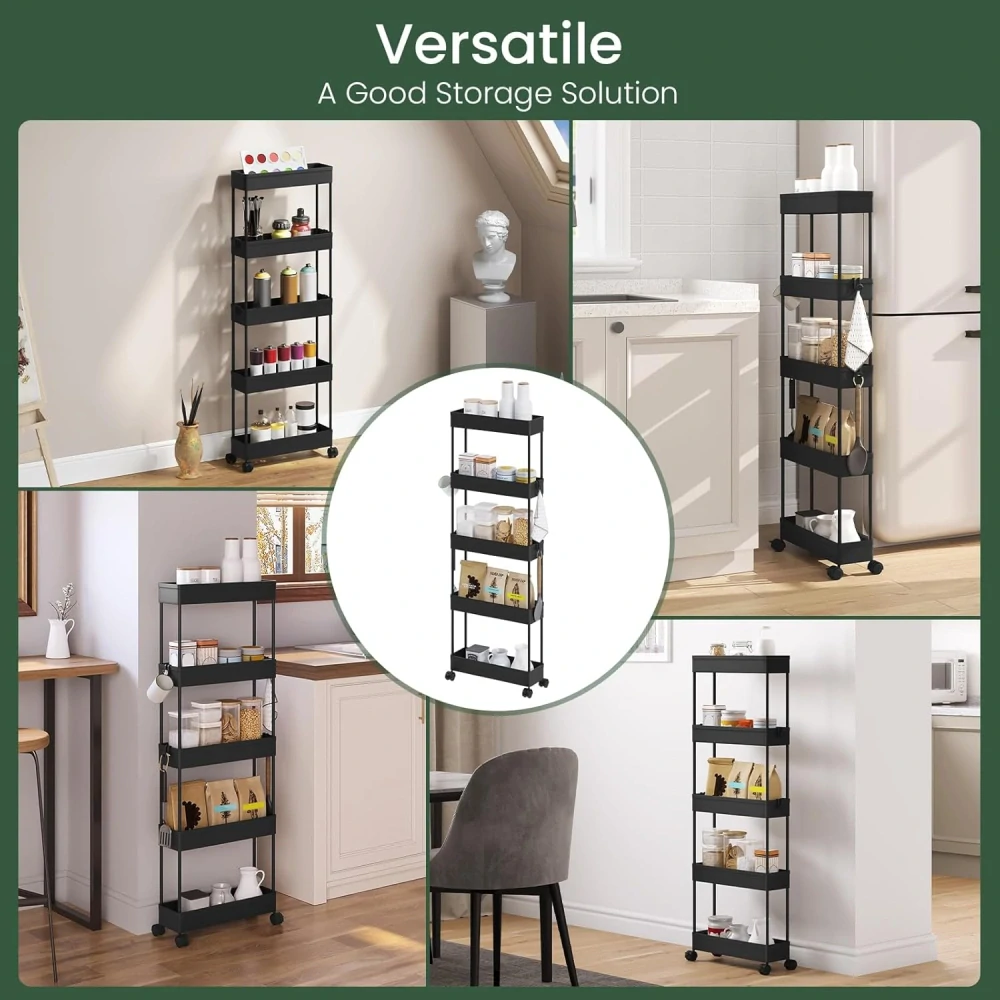 Servírovací vozík Klihome 5 úrovní 39 x 107,5 x 12,5 cm
