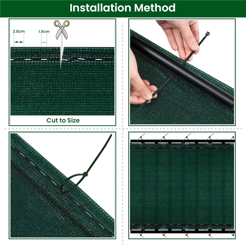 WOLTU stínící síť 2x15m, ochranná zástěna pro zahradní plot, venkovní síť proti větru
