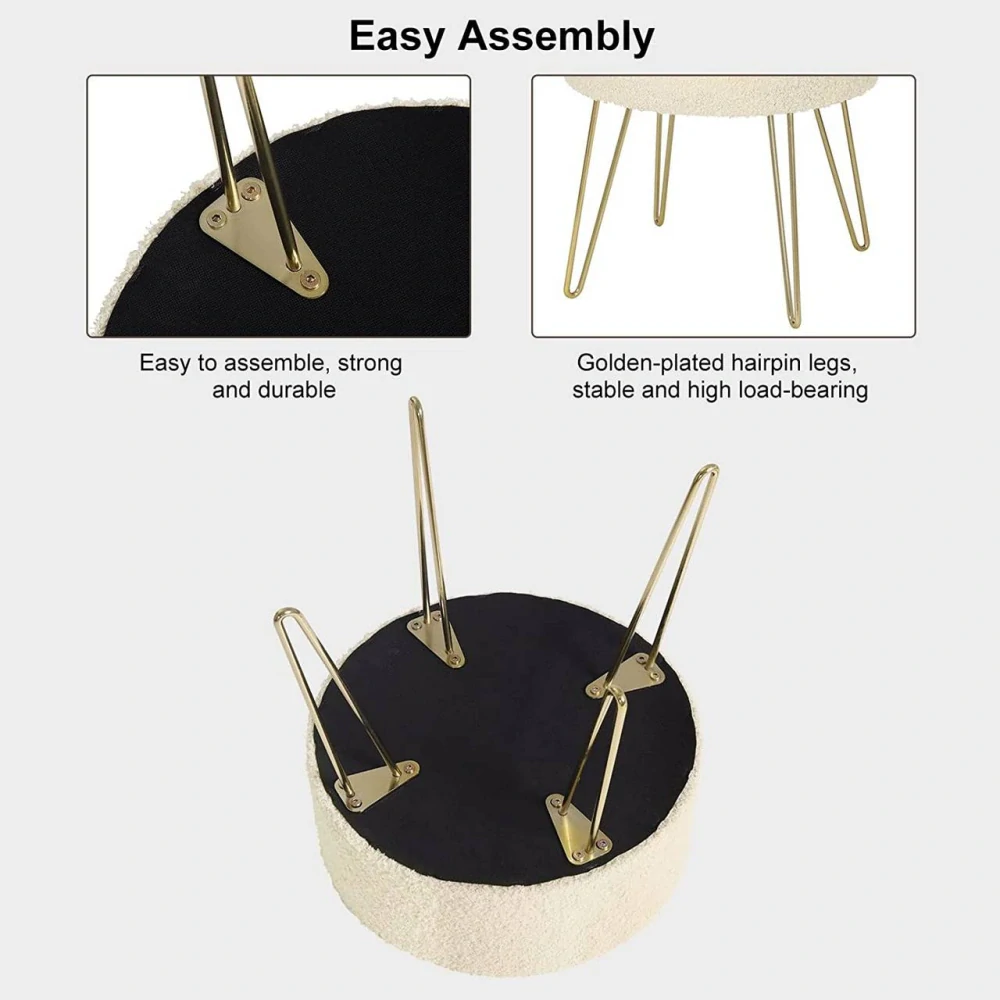 WOLTU taburetka s úložným prostorem kulatá podnožka