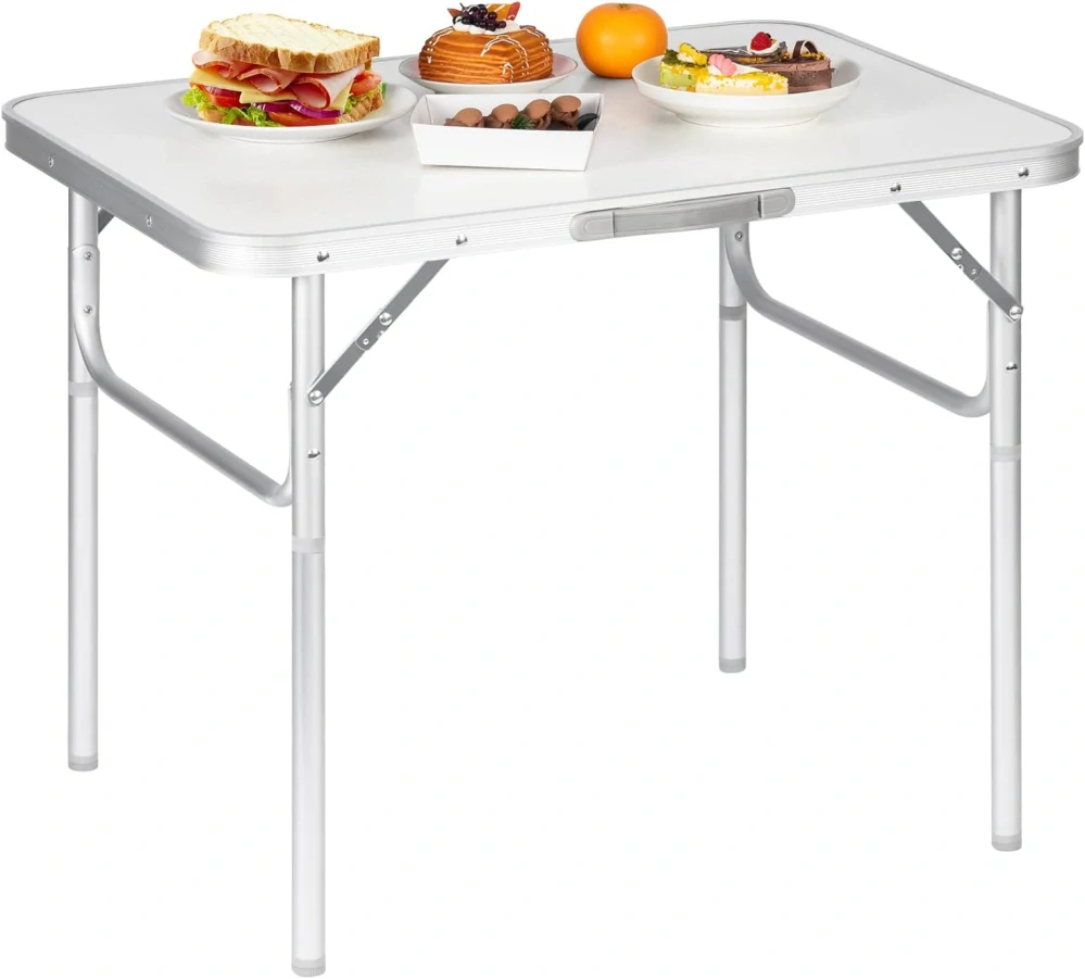 Woltu CPT8131ws skládací kempingový stůl, 75 x 55 x 25,5 - 58,5 cm