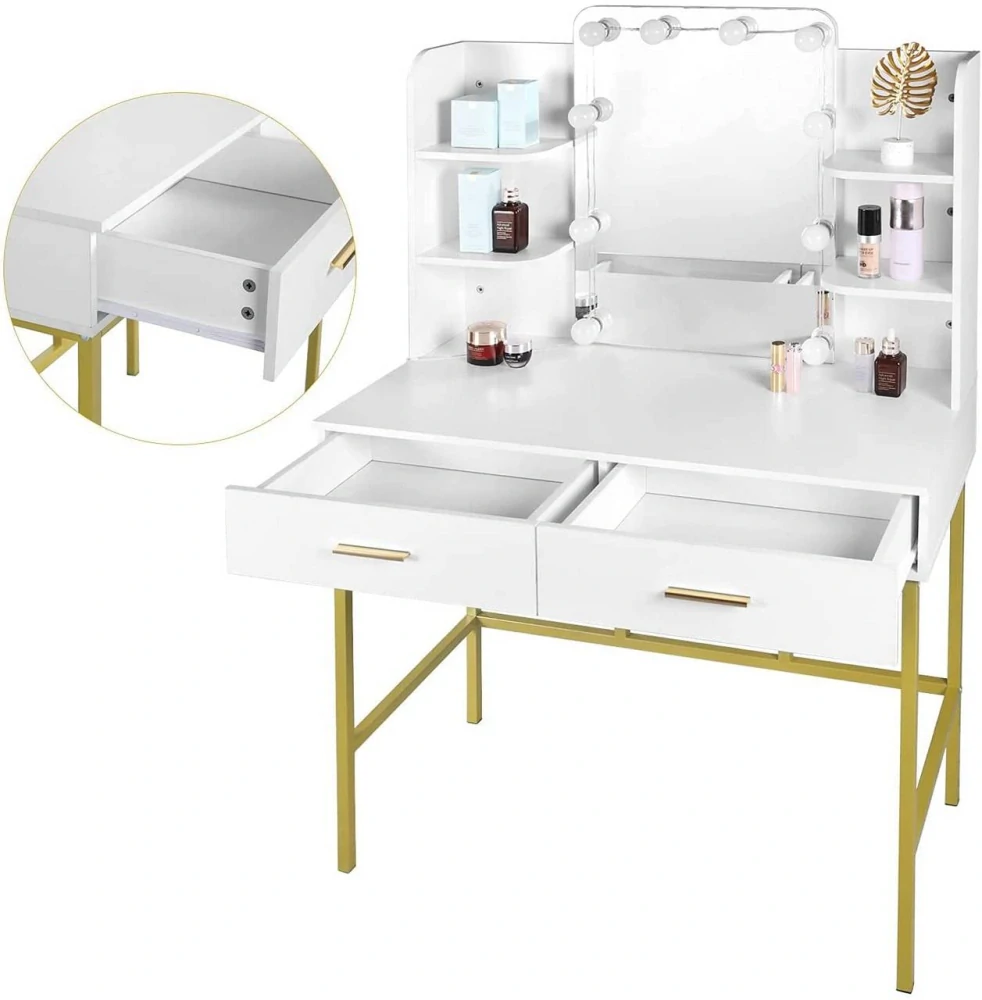 WOLTU Make-up stolek se zrcadlem s LED osvětlením