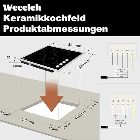 Vestavná sklokeramická varná deska 60 cm